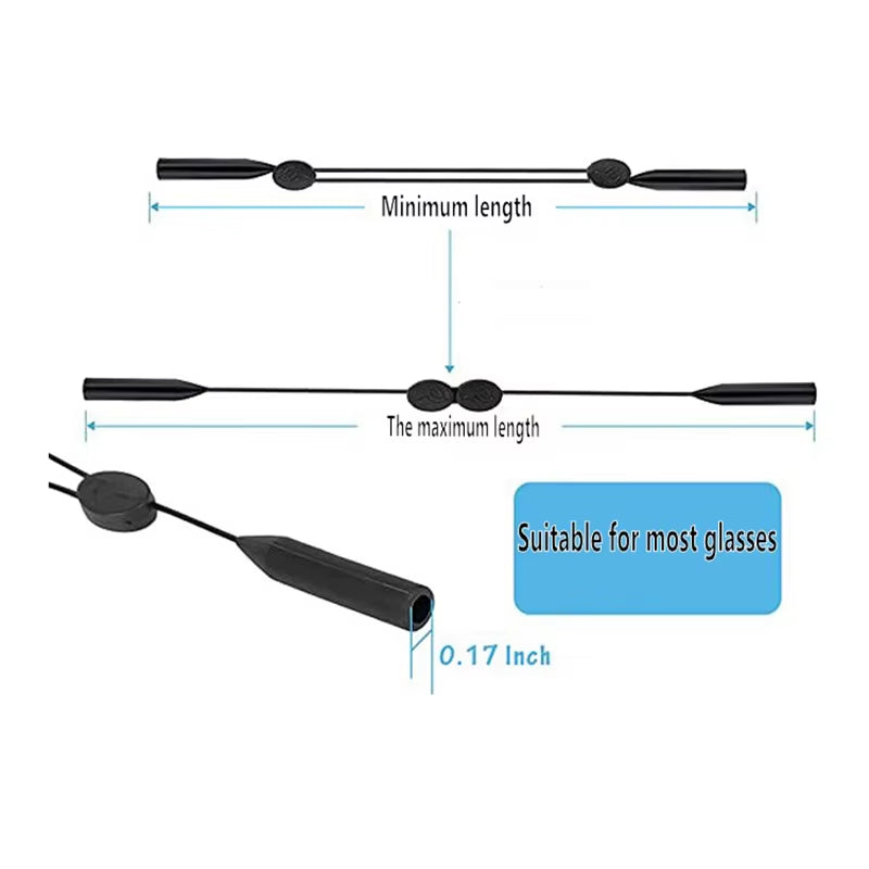 Adjustable Eyewear Retainer Sports Sunglasses Silicone Strap Safety Glasses Holder Kids Adult Women Men Glasses Accessories