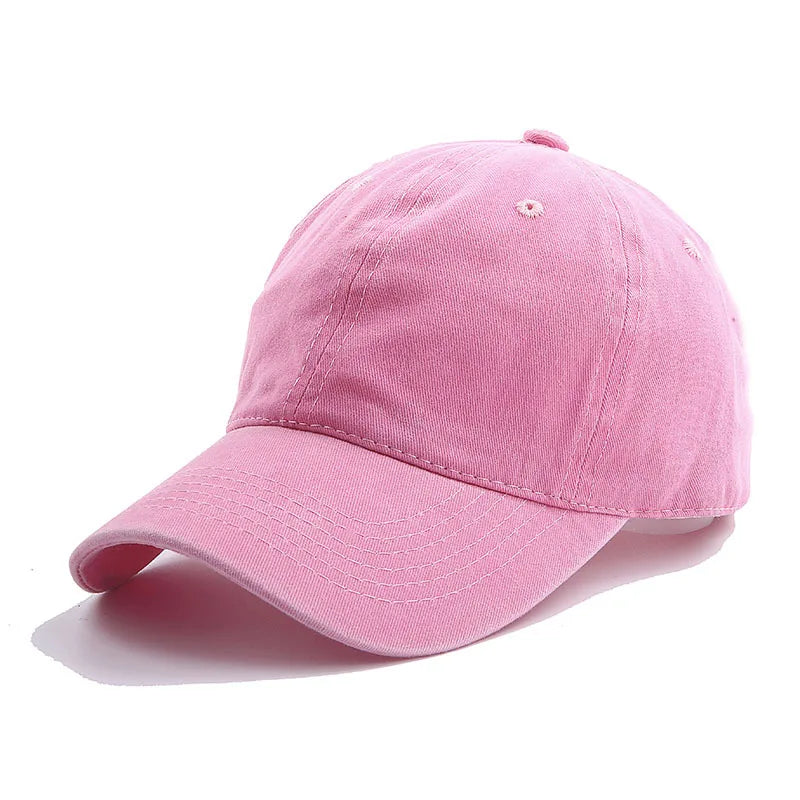 Solid Spring Summer Cap Women Ponytail Baseball Cap Fashion Hats Men Baseball Cap Cotton Outdoor Simple Vintag Visor Casual Cap